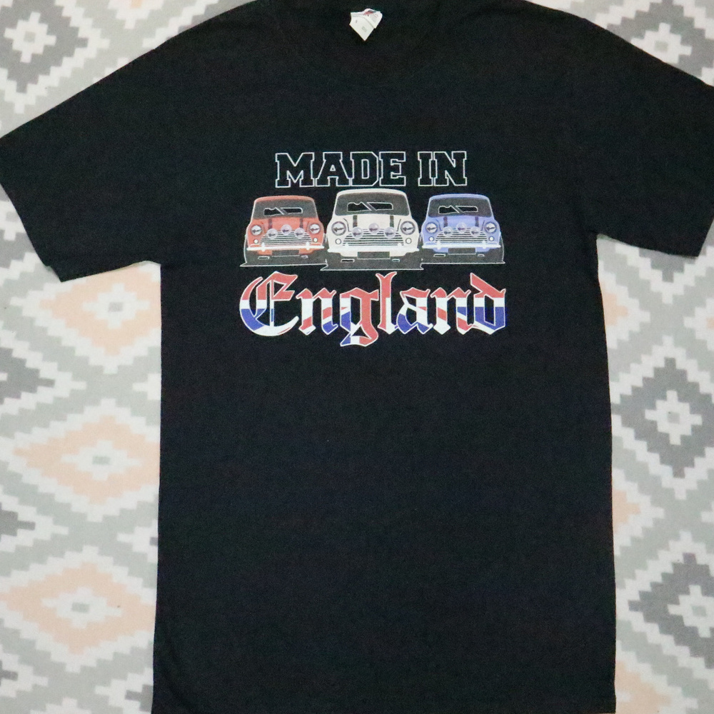 MADE IN ENGLAND Mini Cooper Print Tee T-shirt - Picture 2 of 3